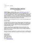 Option trading update – third quarter 2012 Option trading update – third quarter 2012