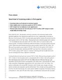 Good level of incoming orders in first quarter Good level of incoming orders in first quarter