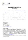 Option trading update – third quarter 2011 Option trading update – third quarter 2011